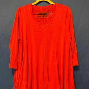 Rundholz BL Red 3/4 sleeve top. Plus/Reg XL Stretch No Tariffs in US